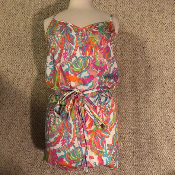 Lilly Pulitzer Pants - Scuba to Cuba dusk silk romper Lilly Pulitzer